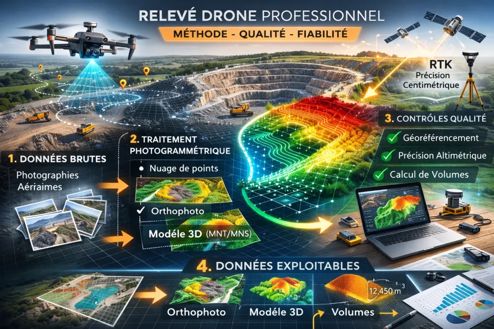 Relevé drone professionnel en Normandie : méthode, fiabilité et exploitation des données