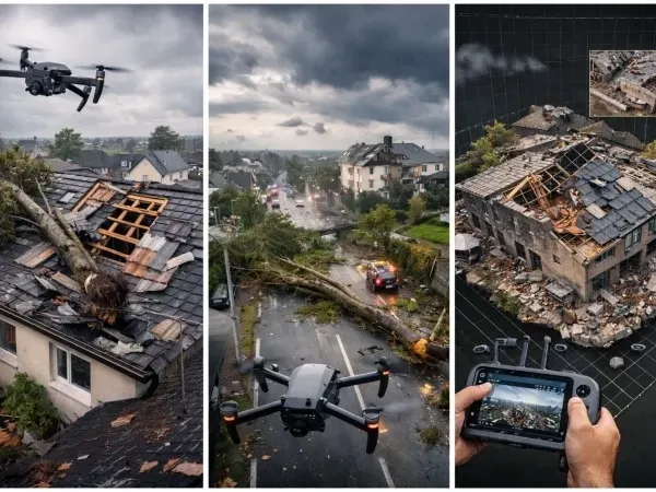 Interventions par drone après tempête et intempéries à Caen